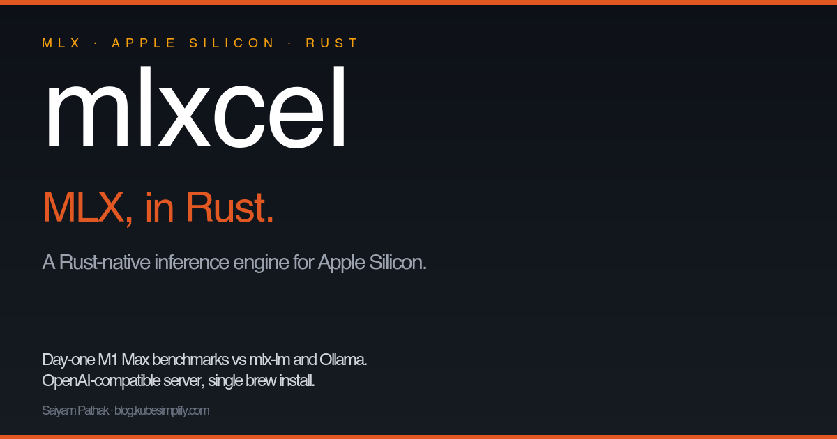 Cover for mlxcel: A Rust-Native Inference Engine for Apple Silicon, Tested on My M1 Max